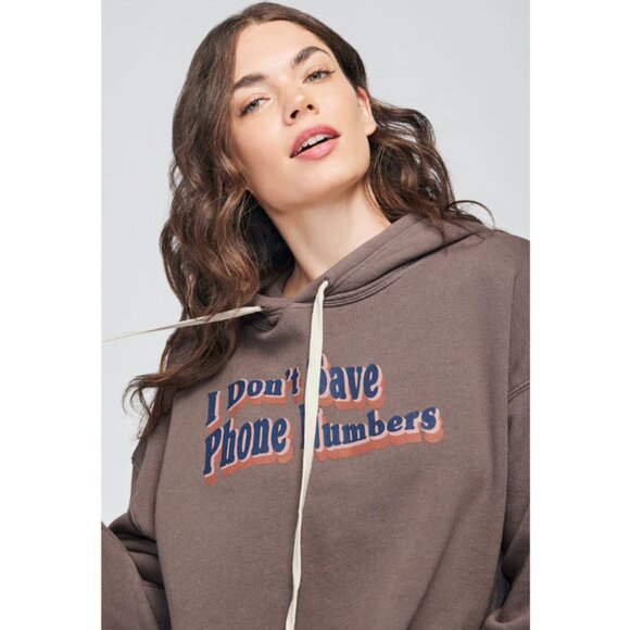 Wildfox NWT Women's Falcon (Brown) WHO DIS HARLEY Hoodie Sweatshirt, Size Large - Picture 2 of 6